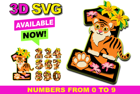 Baby Tiger Numbers 3D SVG Shapes Review