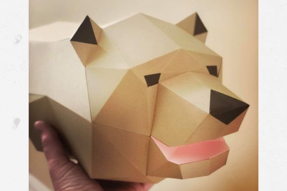 Bear Head 3D SVG: Animals for Branding