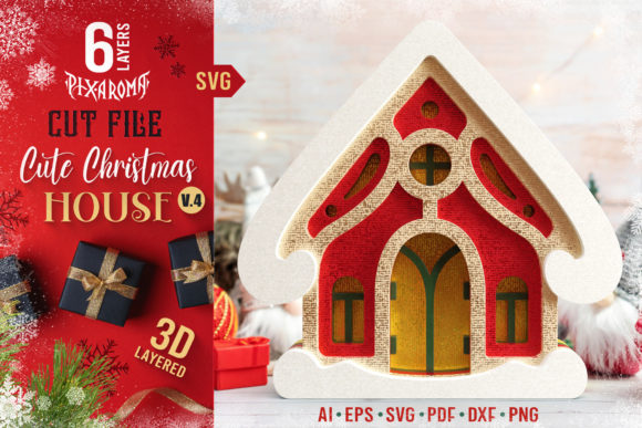 Cute Christmas House 3D SVG Review