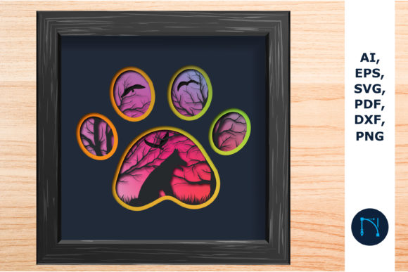 Dog Paw Shadowbox Bundle 3D SVG Review