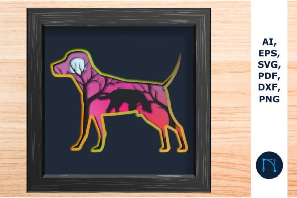Dog Shadowbox Bundle 3D SVG for Shadow Boxes
