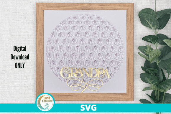 Grandpa Golf Ball 3D SVG for Shadow Boxes