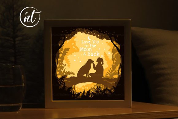 Love Dog Shadow Box SVG: 3D Depth for Modern Shadow Boxes