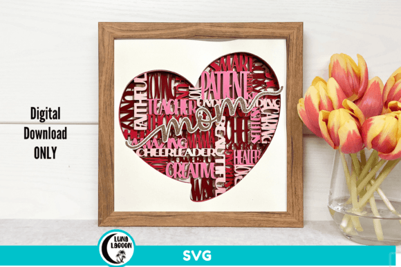 MOM Crossword 3D SVG for Shadow Boxes
