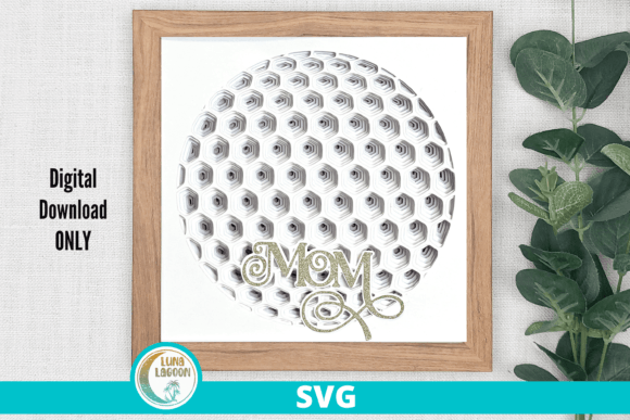 Mom Golf Ball 3D SVG for Shadow Boxes