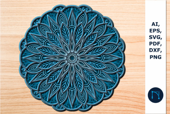 Multilayer Paper Cut Mandala 3D SVG for Paper Flowers