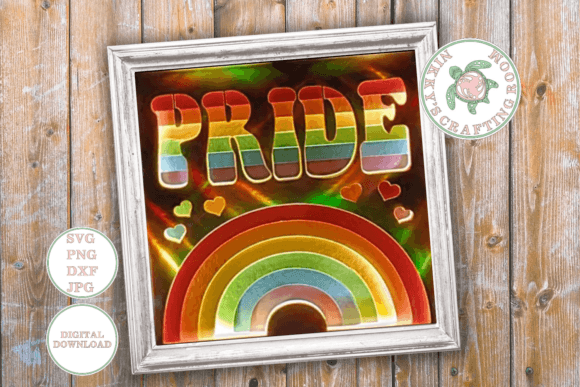 Pride Rainbow 3D SVG for Shadow Boxes