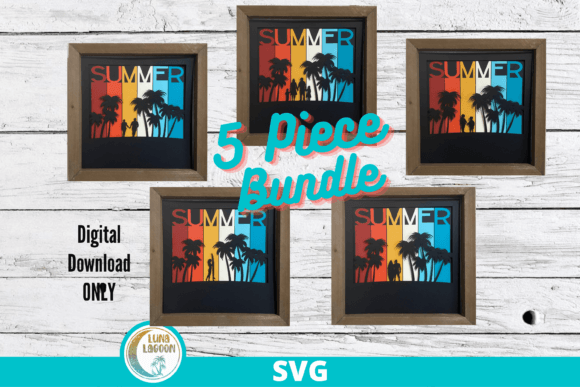 Retro Summer 3D SVGs for Shadow Boxes