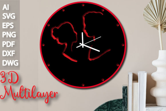 Review: Multilayer Couple Clock 3D SVG Shapes