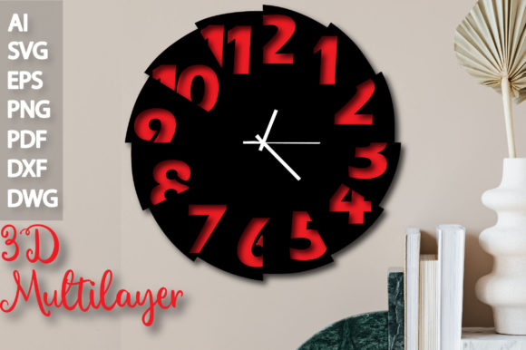 Review: Multilayer Unique Clock 3D SVG for Shapes