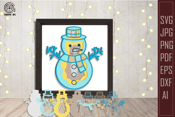 Snowman Multilayer 3D SVG for Christmas Branding